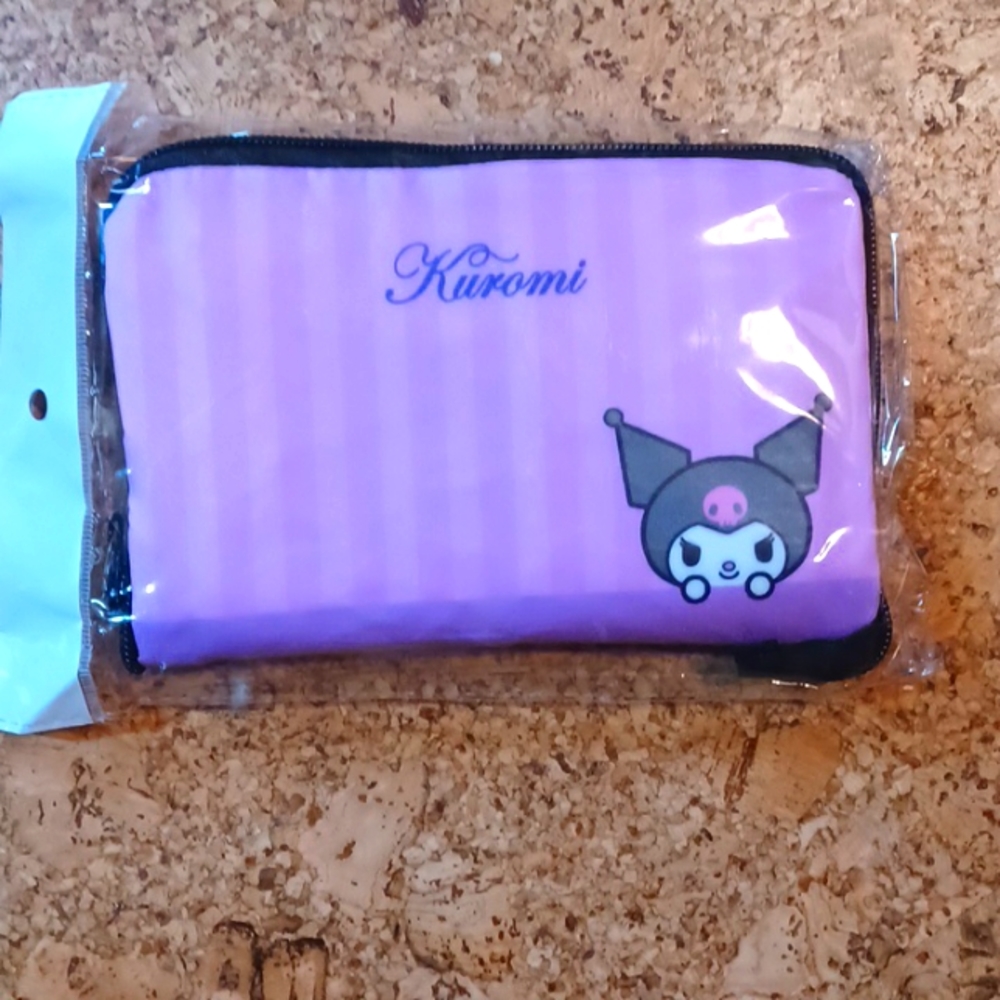 Sanrio Kuromi Cooler Lunch Bag/Shopping Tote in Zipper Pouch, NWT